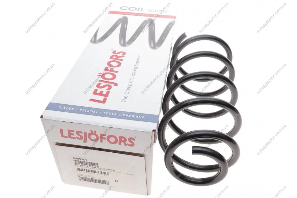 Пружина (передня) Seat Leon/Toledo 1.9TDI/SDI 99-06/Skoda Octavia 1.8/T/1.9SDI/TDI/2.0 96-10 LESJOFORS 4085706 (фото 1)