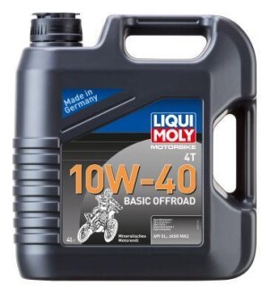 Моторное масло Motorbike 4T Basic Offroad 10W-40, JASO MA-2, 4л LIQUI MOLY 3062