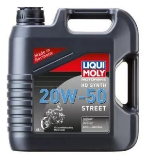 Моторное масло Motorbike HD Synth 20W-50 Street, API SN PLUS, JASO MA2, 4л LIQUI MOLY 3817