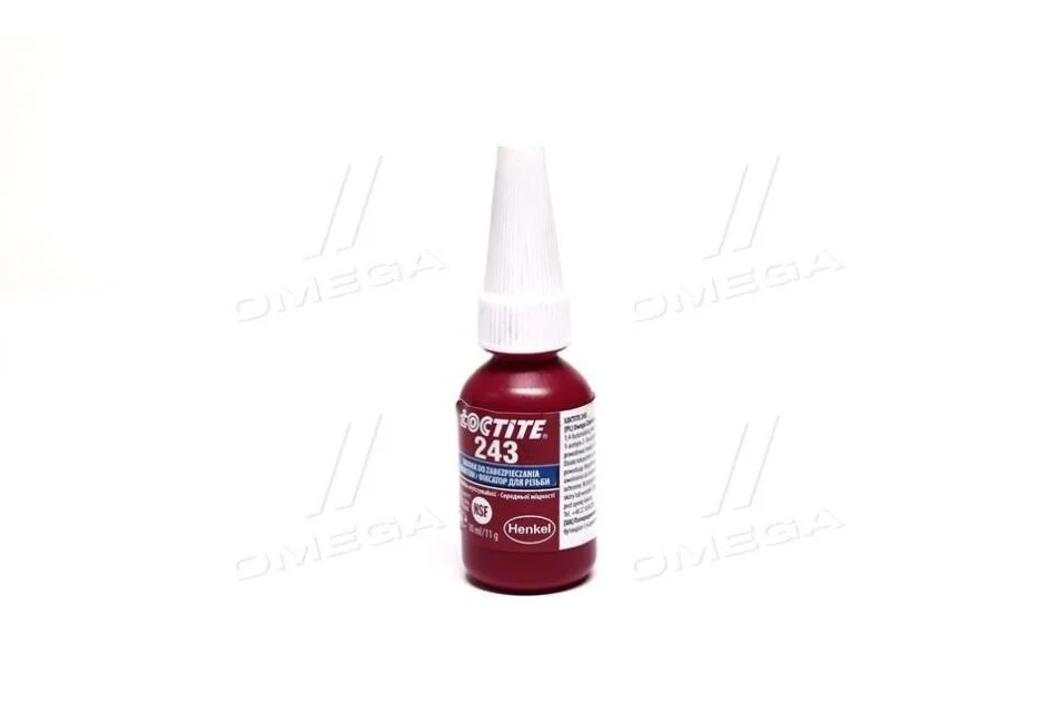 Фіксатор різьби LOCTITE 243 (синій) 10 мл (середньої фіксації), макс. діаметр різьби М36 Loctite 1918989 (фото 1)