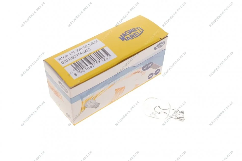 Лампа W16W MAGNETI MARELLI 002052700000 (фото 1)