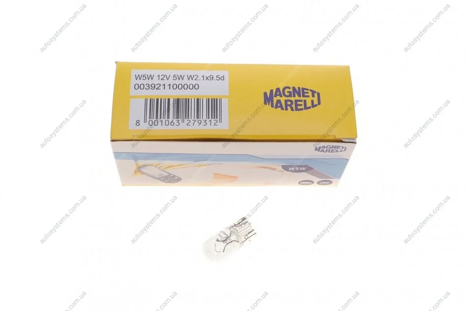 Лампа W5W MAGNETI MARELLI 003921100000 (фото 1)