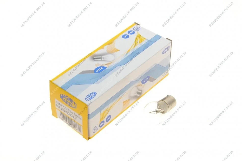Автолампа P21W 12V 21W BA15s Standard (P21W 12V) MAGNETI MARELLI 008506100000 (фото 1)