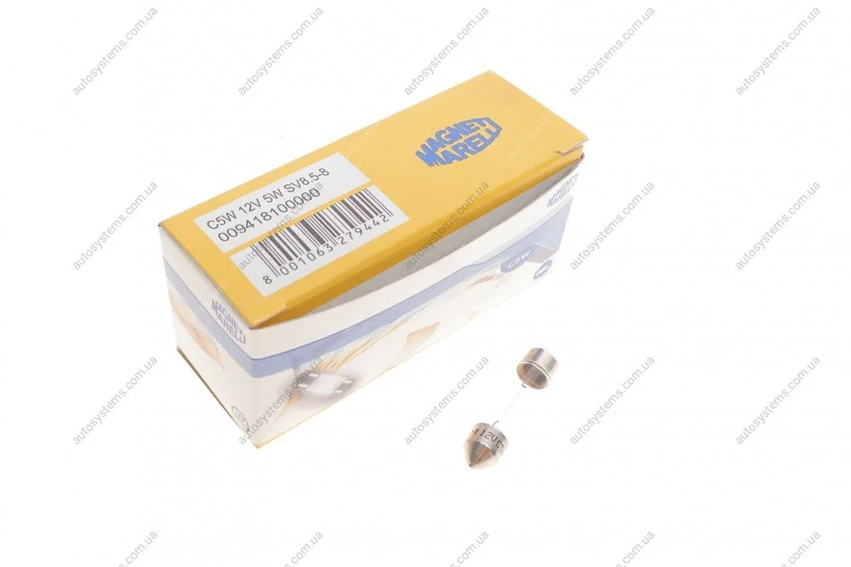 Автолампа C5W 12V 5W SV8.5-8 Standard (C5W 12V) MAGNETI MARELLI 009418100000 (фото 1)