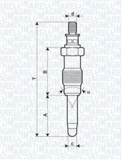 Свеча накаливания MAGNETI MARELLI 062587001304