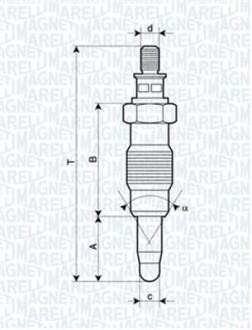 Свеча накаливания MAGNETI MARELLI 062900008304