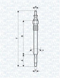 Свеча накаливания MAGNETI MARELLI 062900012304