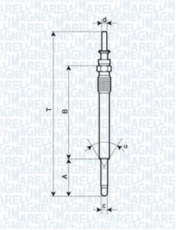 Свеча накаливания MAGNETI MARELLI 062900025304