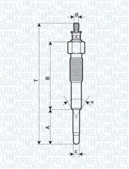 Свеча накаливания MAGNETI MARELLI 062900041304