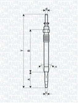 Свеча накаливания MAGNETI MARELLI 062900078304