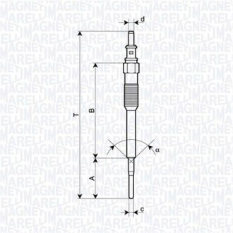 Свеча накаливания MAGNETI MARELLI 062900136304