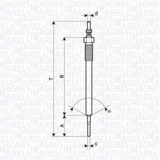 Свеча накаливания MAGNETI MARELLI 062900138304