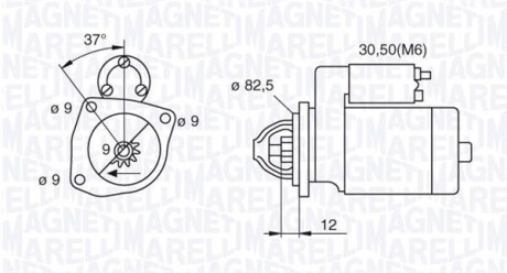 Стартер MAGNETI MARELLI 063521082390