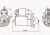 Стартер BMW 5 (E60/F10) 03-16 N20/N55/N52/N53 (1.1kw) (z=9) MAGNETI MARELLI 063721412010 (фото 2)