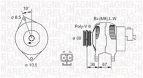 Генератор MAGNETI MARELLI 063731521010