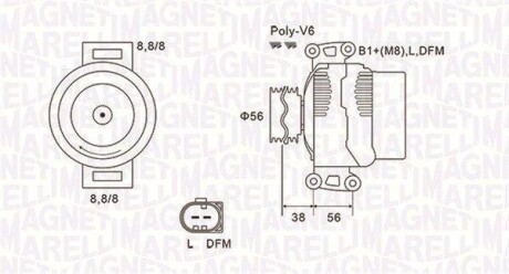 Генератор MAGNETI MARELLI 063731811010