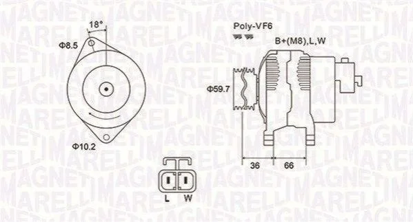 Генератор MAGNETI MARELLI 063731901010 (фото 1)