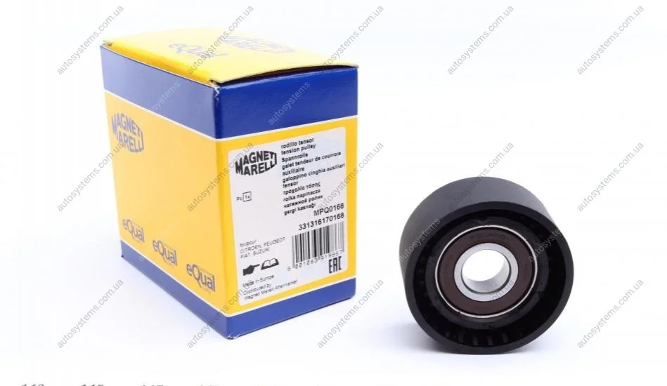 Ролик генератора Citroen Berlingo/Fiat Scudo/Peugeot 206/306 1.8-2.0D 89-15 (натяжний) (60х25.5) (MPQ0168) MAGNETI MARELLI 331316170168 (фото 1)