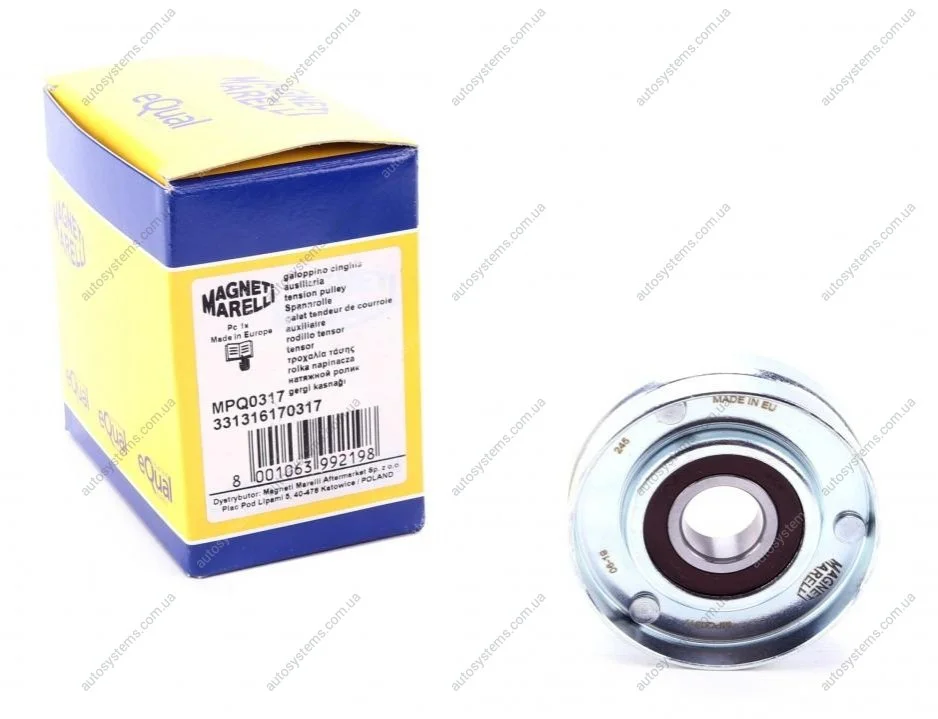Ролик генератора Opel Astra/Vectra 1.5-1.8 03- (натяжний) (MPQ0317) MAGNETI MARELLI 331316170317 (фото 1)