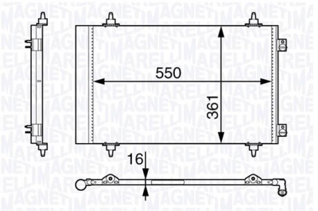 Радиатор кондиционера (Конденсатор) MAGNETI MARELLI 350203710000