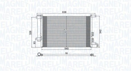 Радиатор кондиционера (Конденсатор) MAGNETI MARELLI 350203733000