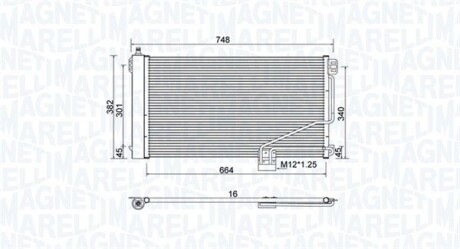 Радиатор кондиционера (Конденсатор) MAGNETI MARELLI 350203738000