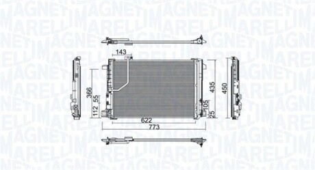 Радиатор кондиционера (Конденсатор) MAGNETI MARELLI 350203755000