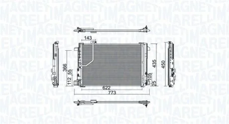 Радиатор кондиционера (Конденсатор) MAGNETI MARELLI 350203755000