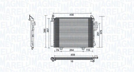 Радиатор кондиционера (Конденсатор) MAGNETI MARELLI 350203790000