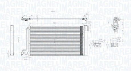 Радиатор кондиционера (Конденсатор) MAGNETI MARELLI 350203796000