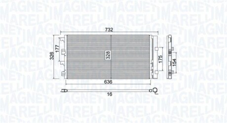 Радиатор кондиционера (Конденсатор) MAGNETI MARELLI 350203797000