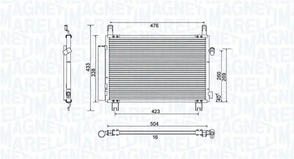 Радиатор кондиционера (Конденсатор) MAGNETI MARELLI 350203798000 (фото 1)