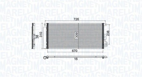 Радиатор кондиционера (Конденсатор) MAGNETI MARELLI 350203807000