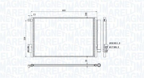 Радиатор кондиционера (Конденсатор) MAGNETI MARELLI 350203814000