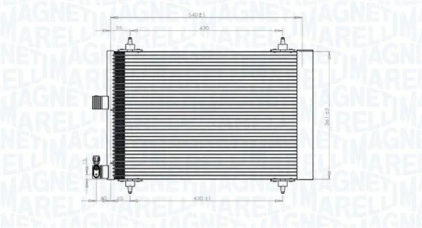 Радиатор кондиционера (Конденсатор) MAGNETI MARELLI 350203839000 (фото 1)