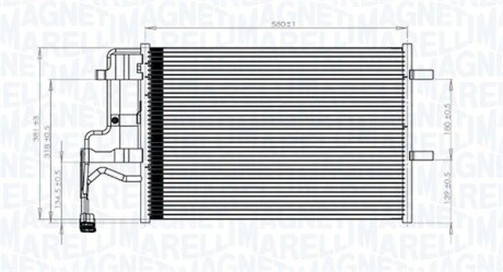 Радиатор кондиционера (Конденсатор) MAGNETI MARELLI 350203844000