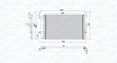 Радиатор кондиционера (Конденсатор) MAGNETI MARELLI 350203894000