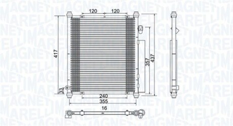 Радиатор кондиционера (Конденсатор) MAGNETI MARELLI 350203907000