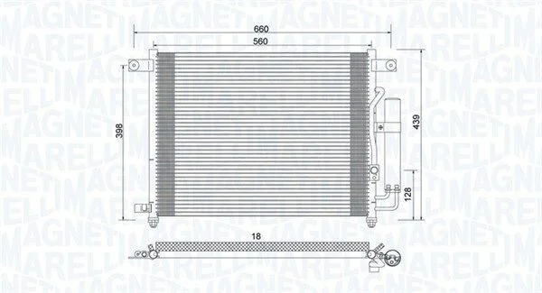 Радиатор кондиционера (Конденсатор) MAGNETI MARELLI 350203943000 (фото 1)