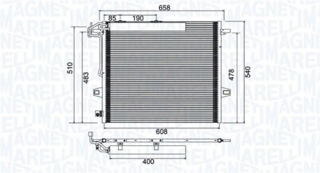 Радиатор кондиционера (Конденсатор) MAGNETI MARELLI 350203947000