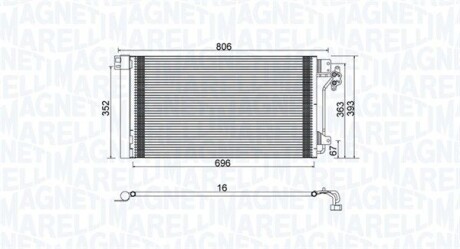 Радиатор кондиционера (Конденсатор) MAGNETI MARELLI 350203962000