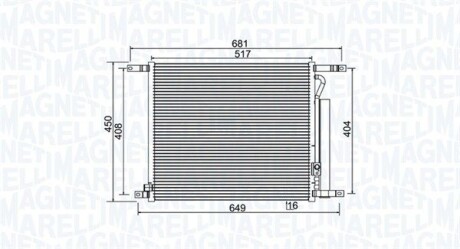 Радиатор кондиционера (Конденсатор) MAGNETI MARELLI 350203966000