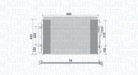 Радиатор кондиционера (Конденсатор) MAGNETI MARELLI 350203978000