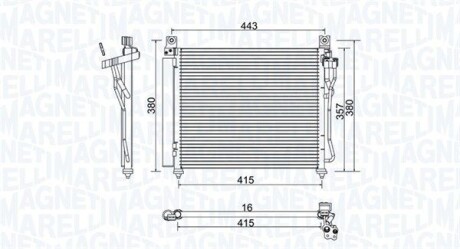 Радиатор кондиционера (Конденсатор) MAGNETI MARELLI 350203980000