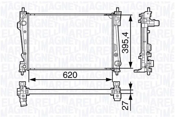 Радиатор охлаждения двигателя MAGNETI MARELLI 350213131200 (фото 1)