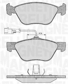 Тормозные колодки дисковые, комплект MAGNETI MARELLI 363916060101