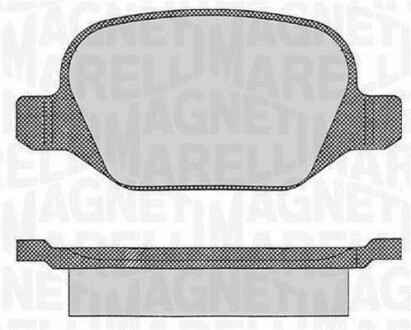 Тормозные колодки дисковые, комплект MAGNETI MARELLI 363916060109