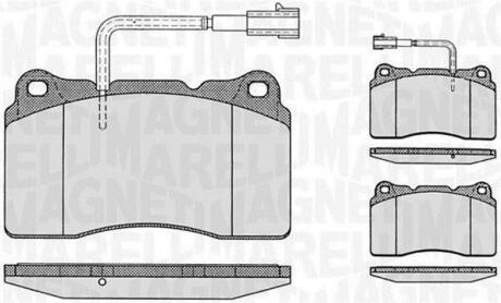 Тормозные колодки дисковые, комплект MAGNETI MARELLI 363916060113