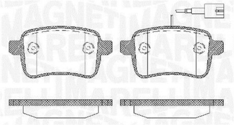 Тормозные колодки дисковые, комплект MAGNETI MARELLI 363916060129 (фото 1)