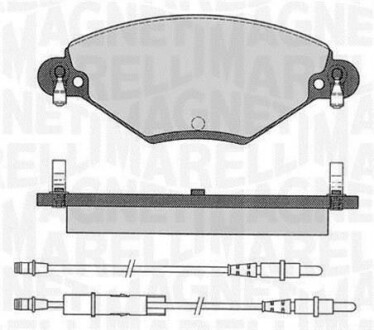 Тормозные колодки дисковые, комплект MAGNETI MARELLI 363916060181